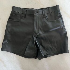 Abercrombie Vegan Leather Black Women Shorts